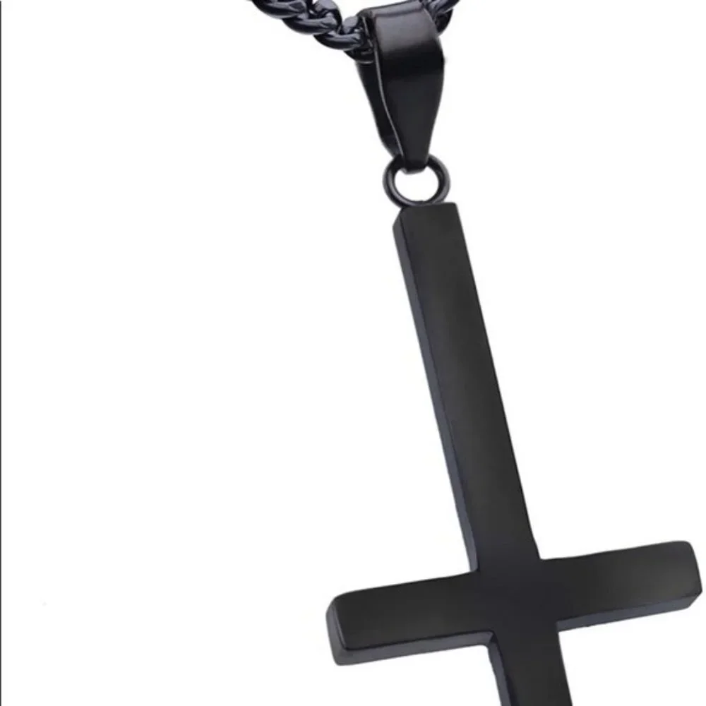 Satanic Stainless Steel Cross Necklace